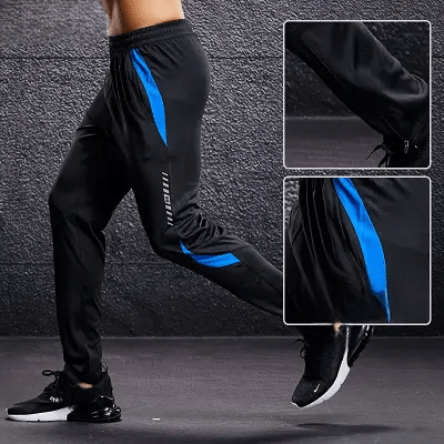 Pantalon sport homme - MenSportPants™ - Noir&Bleu - Bravery Fitness