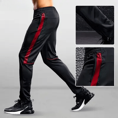 Pantalon sport homme - MenSportPants™ - Noir&Rouge - Bravery Fitness